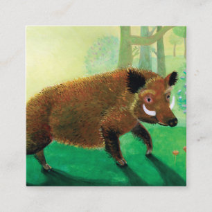 Wild Boar Illustration Enclosure Card