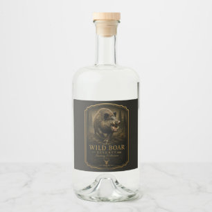Wild Boar Liquor Bottle Label