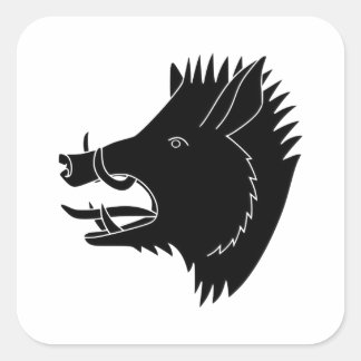 Wild Boar Square Sticker