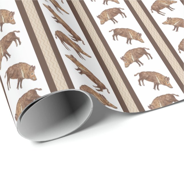 Wild Boar Stripe  Wrapping Paper (Roll Corner)