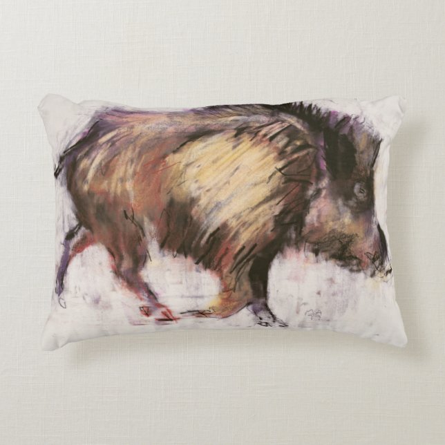 Wild Boar Trotting 1999 Decorative Cushion (Front)