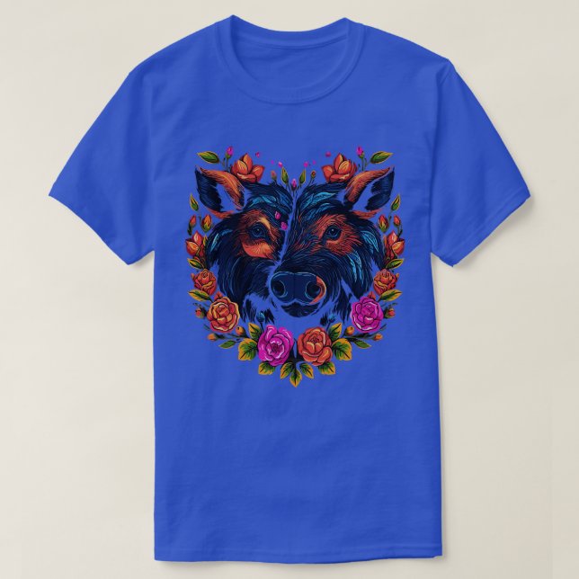 Wild Boar Valentine Day T-Shirt (Design Front)