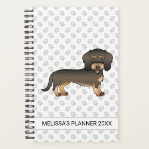 Wild Boar Wire Haired Dachshund Cartoon Dog & Text Planner