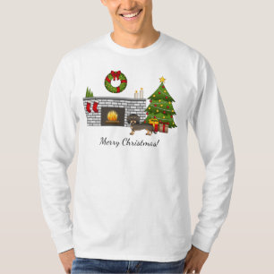 Wild Boar Wire Haired Dachshund - Christmas Room T-Shirt