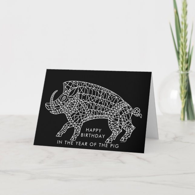 Wild Boar with Runes Card (Front)