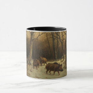 Wild Boars in the Snow (by Rosa Bonheur) Mug