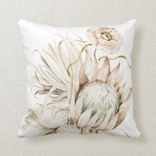 Wild Boho Protea Pampas Grass Floral Cushion