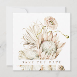 Wild Boho Protea Pampas Grass Wedding Photo Square Save The Date