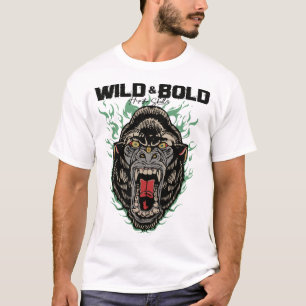 wild bold gorille tattoo old school flamme gros si T-Shirt