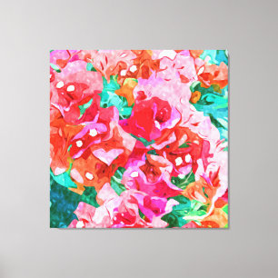 Wild Bougainvillea, Bloom Summer Floral Bohemian Canvas Print