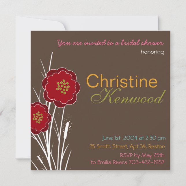 Wild Bouquet Bridal Shower Invitation (Front)