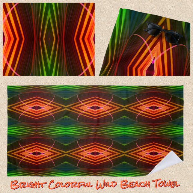 Wild Bright Colourful Beach Towel (Creator Uploaded)
