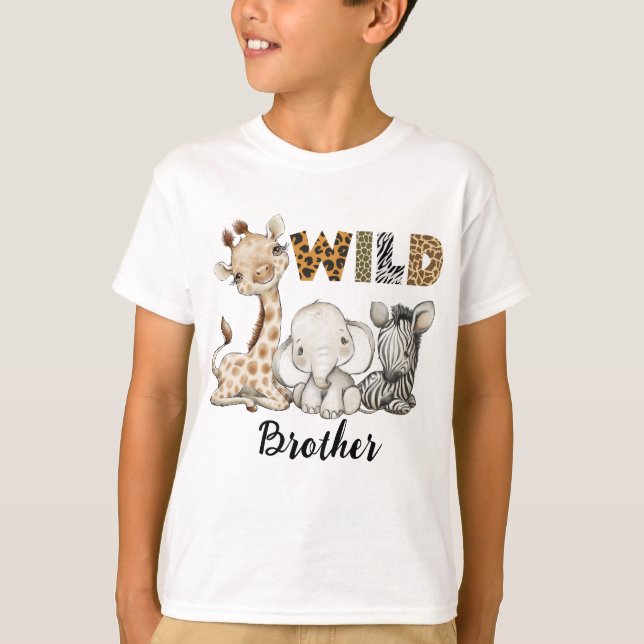 Wild Brother of the Birthday Boy Safari Birthday T-Shirt (Front)