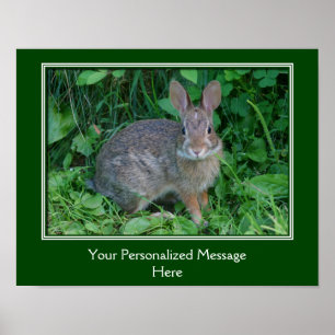 Wild Brown Rabbit Personalized Poster