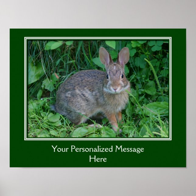 Wild Brown Rabbit Personalized Poster (Front)