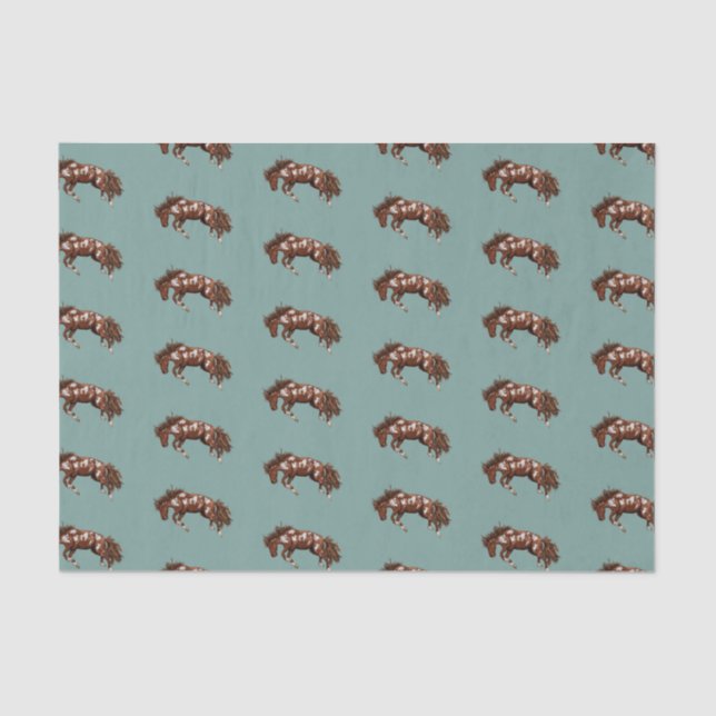 Wild bucking rodeo stallion  tissue paper (Front)