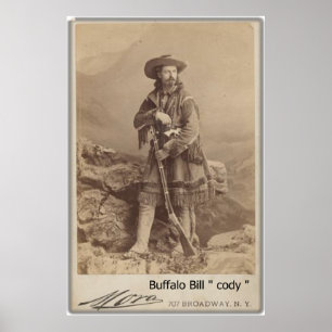 wild buffalo bill cody cabinet card photograph poster