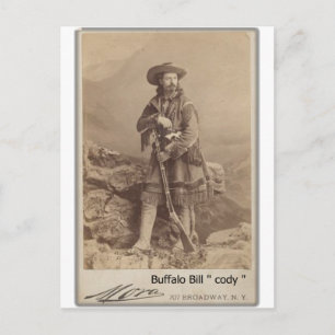 wild buffalo bill cody cabinet photo postcard