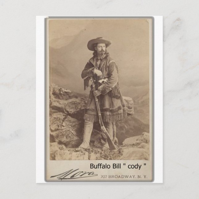 wild buffalo bill cody cabinet photo postcard (Front)