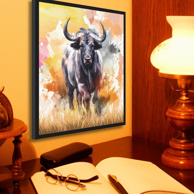 Wild Buffalo Watercolor Wall Art 32"x32" (Creator Uploaded)