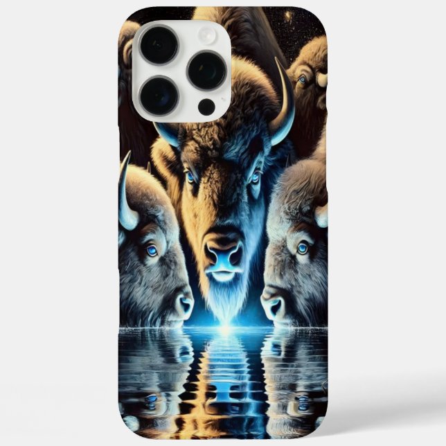 Wild Buffaloes Gather Beneath Celestial Stars Case-Mate iPhone Case (Back)
