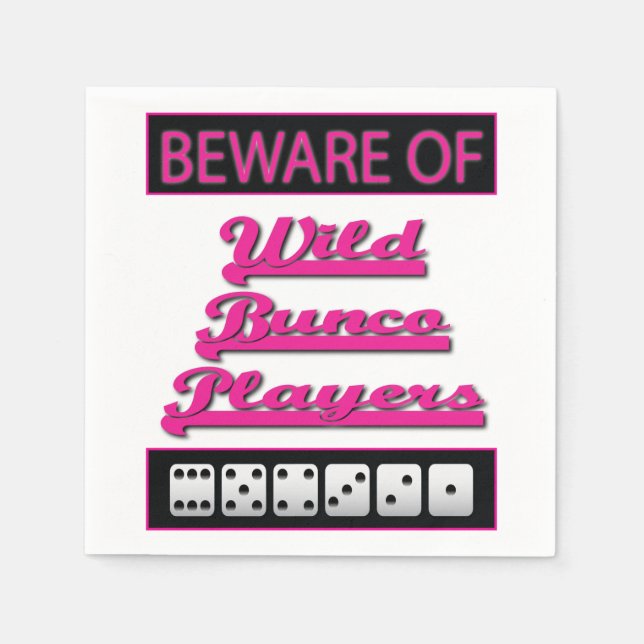 Wild Bunco Players Girls Night Out Party Napkin (Front)