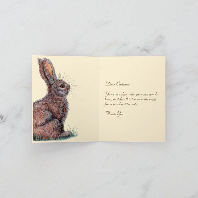 Wild Bunnies Personalised Note Card (Inside)