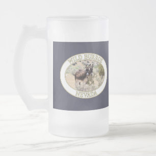 Wild Burros  / Donkeys of Nevada Frosted Glass Beer Mug