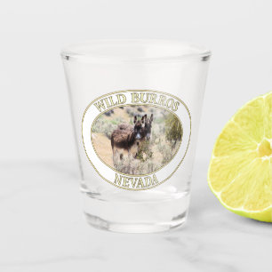 Wild Burros / Donkeys of Nevada Shot Glass