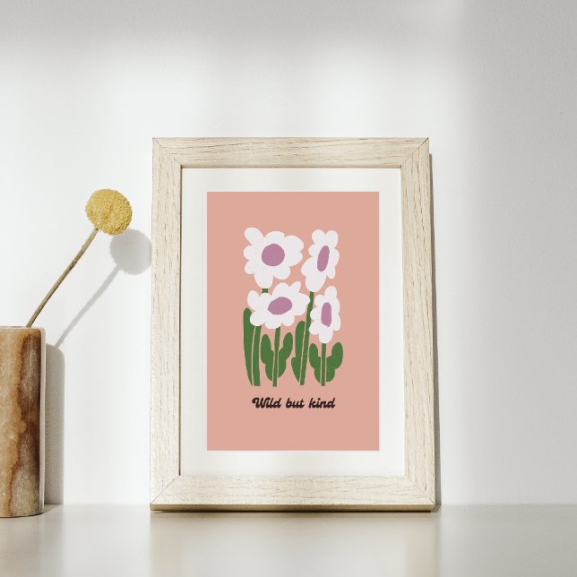 Wild But Kind Retro Daisy Wall Art (Creator Uploaded)