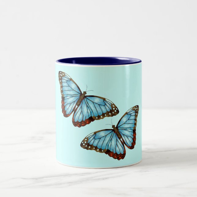 Wild Butterflies Two-Tone Coffee Mug (Center)
