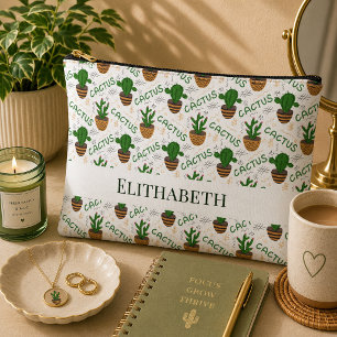 Wild Cactus Pattern Accessory Pouch