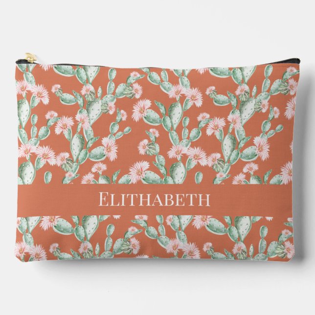 Wild Cactus Pattern Accessory Pouch (Front)