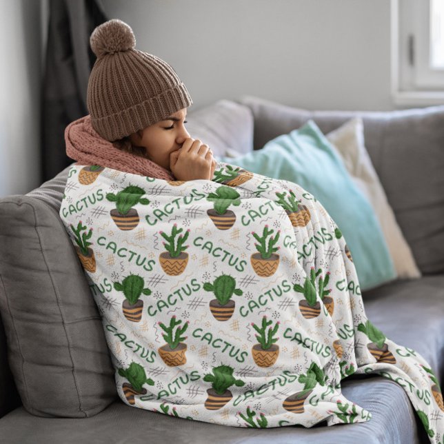 Wild Cactus Pattern Fleece Blanket (Creator Uploaded)
