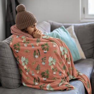 Wild Cactus Pattern Fleece Blanket