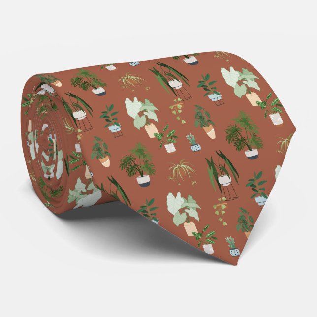 Wild Cactus Pattern Tie (Rolled)