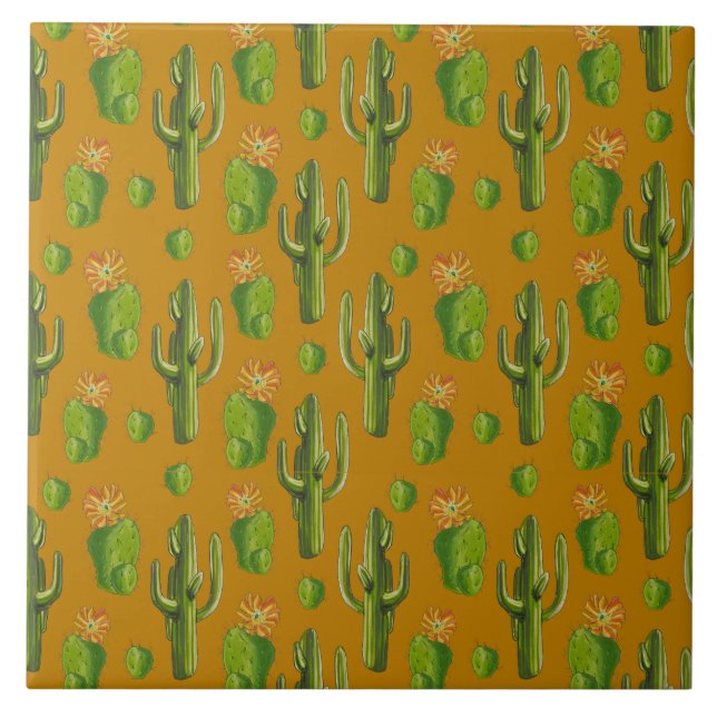 Wild Cactus Pattern Tile (Front)