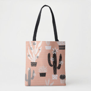 Wild Cactuses: Colourful Watercolor Pattern Tote Bag