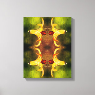 Wild Canada Lily And Insect Abstract Distressed Canvas Print