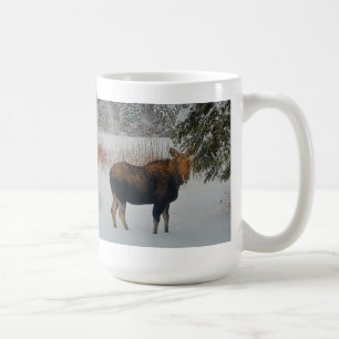 Wild Canadian Moose Cow in Winter Snow IV Coffee Mug