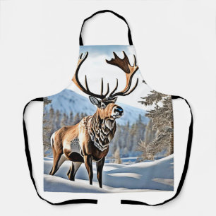 Wild Canadian Reindeer Design Apron