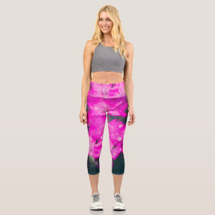 Wild carnations after rain capri leggings