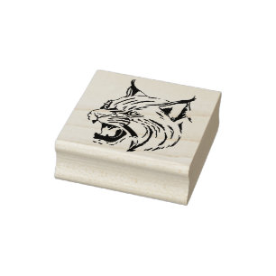 wild cat art stamp