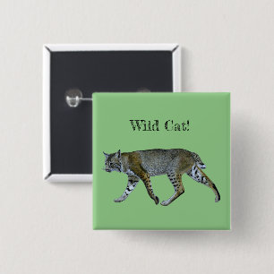 Wild Cat Bobcat 15 Cm Square Badge