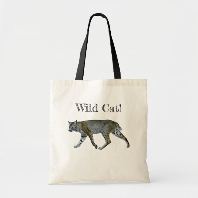 Wild Cat Bobcat Tote Bag (Front)