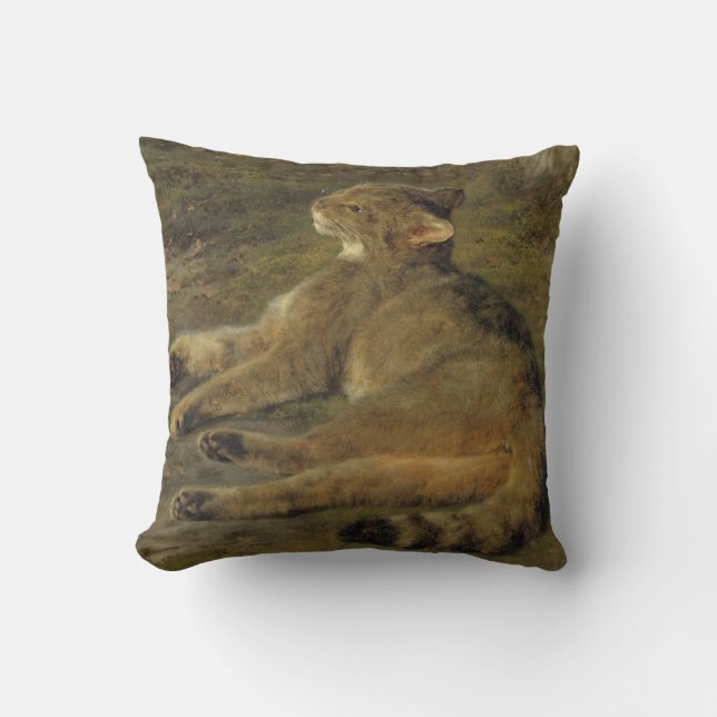 Wild Cat (by Rosa Bonheur) Cushion (Front)