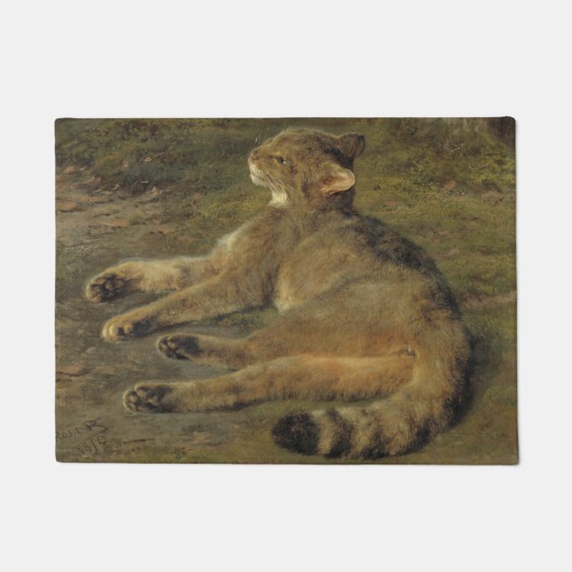 Wild Cat (by Rosa Bonheur) Doormat (Front)