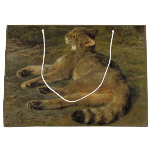 Wild Cat (by Rosa Bonheur) Large Gift Bag