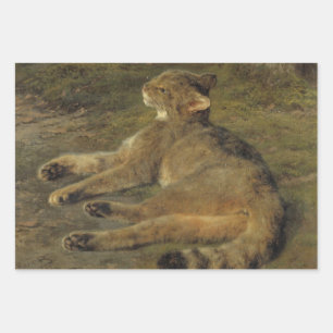 Wild Cat (by Rosa Bonheur) Wrapping Paper Sheet
