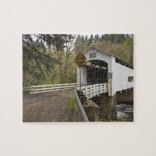 Wild Cat covered bridge, Lane County, Oregon Jigsaw Puzzle